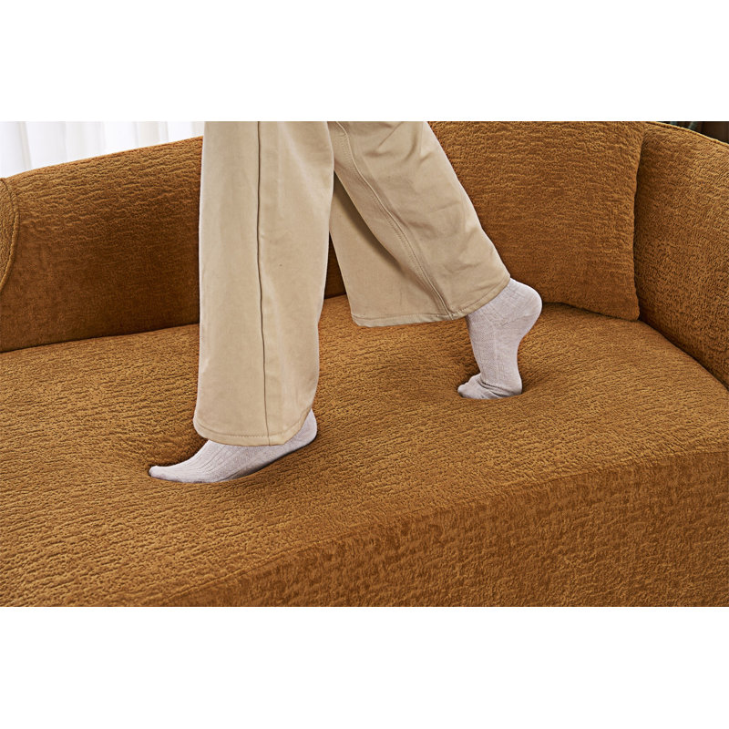 Chaise longue courbée avec coussin, Orange