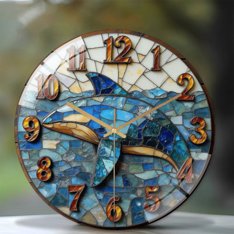 Horloge murale pour décoration nautique - Horloge murale moderne en verre 12 po