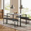 Faux Marble Dining Table Set For 4, Dining Room Table With Pu Leather Benches, Space-saving Kitchen Table Set For Small Spaces, Apartment, Modern Breakfast Table With Sturdy Metal Frame, White