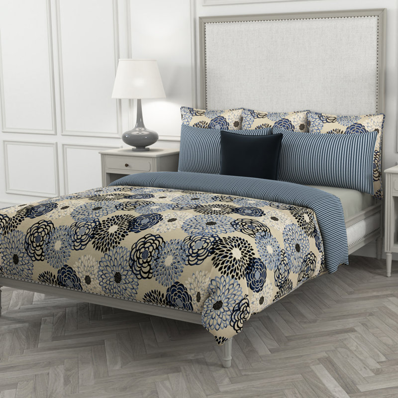 Taie décorative 100% coton Marietta, Euro, Océan