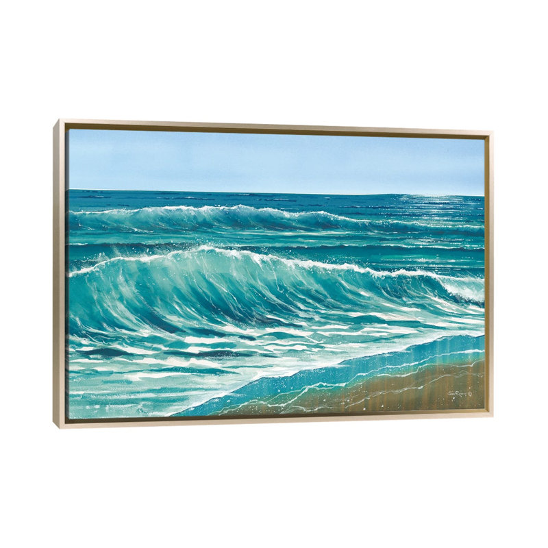 «Forever Waves», reproduction d'art sur toile encadrée, 40" x 26", Framed Canvas, Champagne