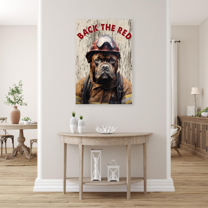Boxer Dog Back The Red 1 sur impression sur toile, H 20 po x l 16 po x P 1,25 po