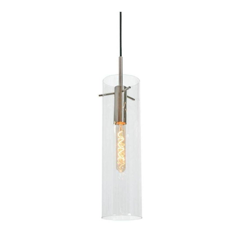 64285A7985B44C98A8146ED05A3041CA Suspension Guglielmo 5 po à une lumière, culot moyen, nickel satiné, Nickel satiné