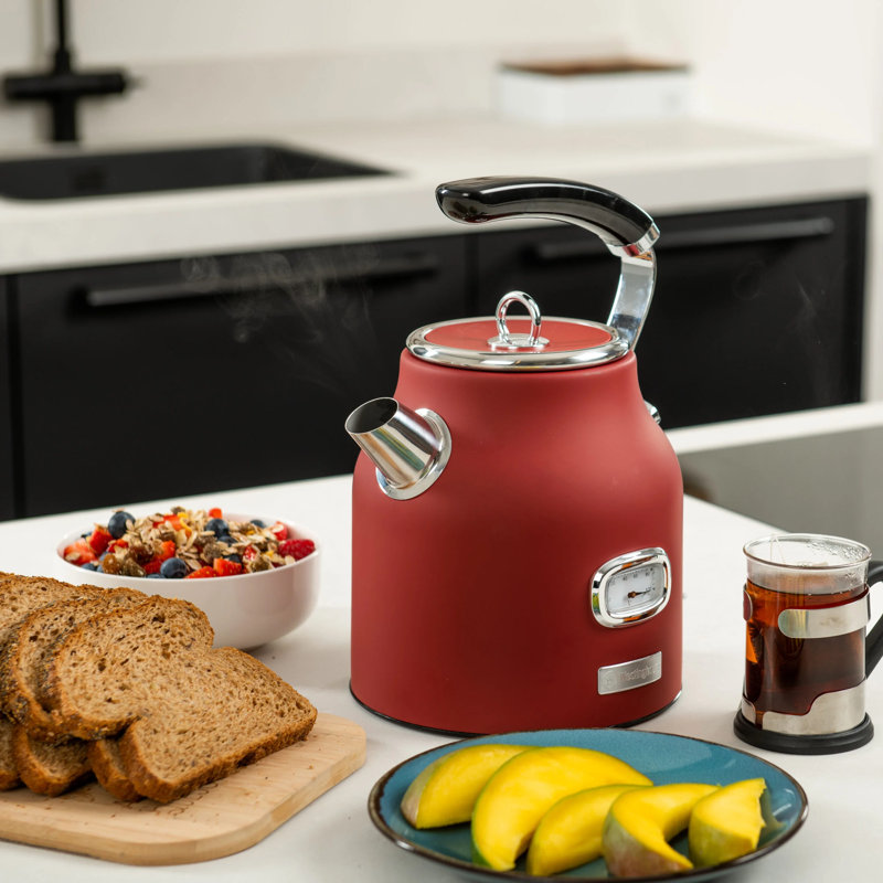 Westinghouse 1.7L Stainless Steel Electric Tea Kettle, Red