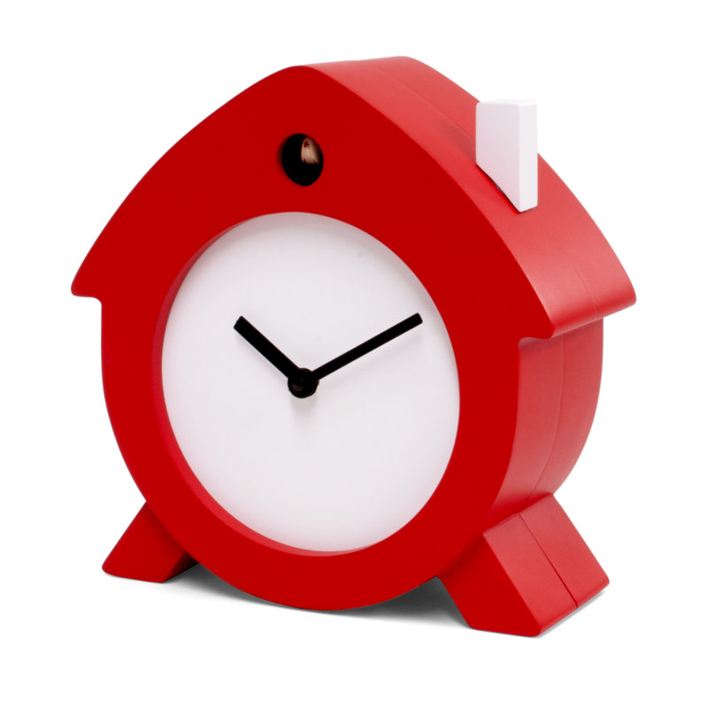 Analogue Quartz Movement / Crystal Tabletop Clock, Red