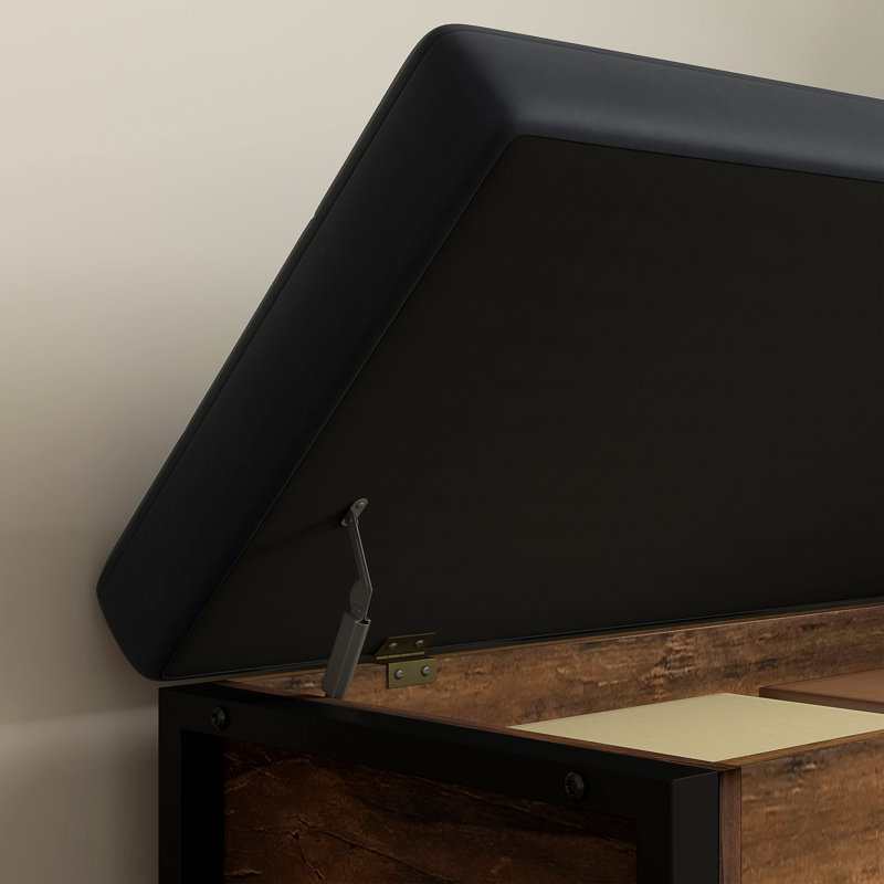 Banc de rangement rembourré en similicuir Eilley