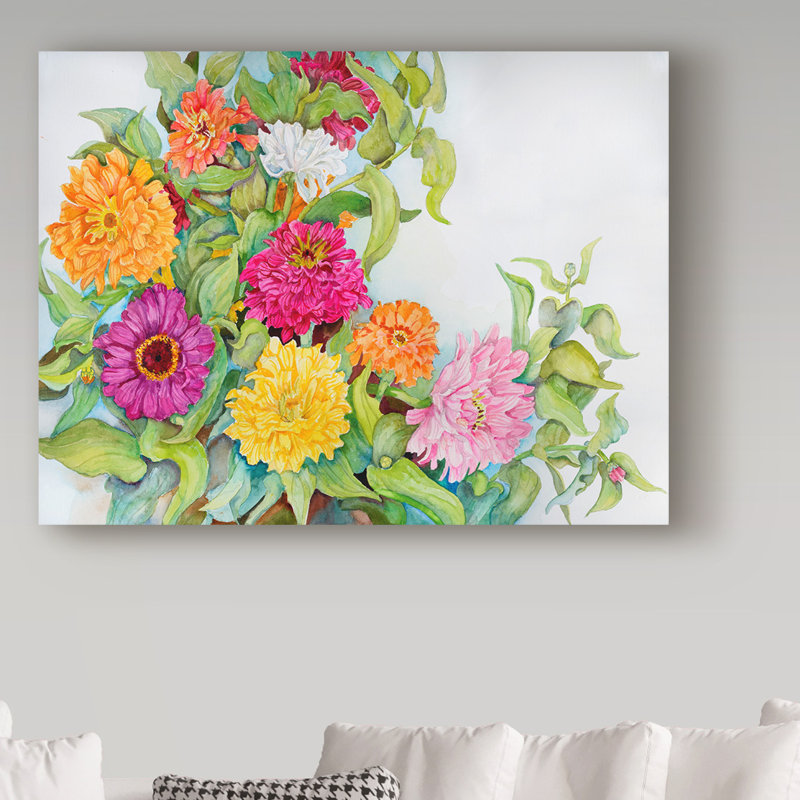 Joanne Porter Floral Canvas Art with Wooden Frame