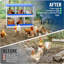 Boîte de nidification à poulet 6 compartiments en métal sans pieds (bleu)-1764786694