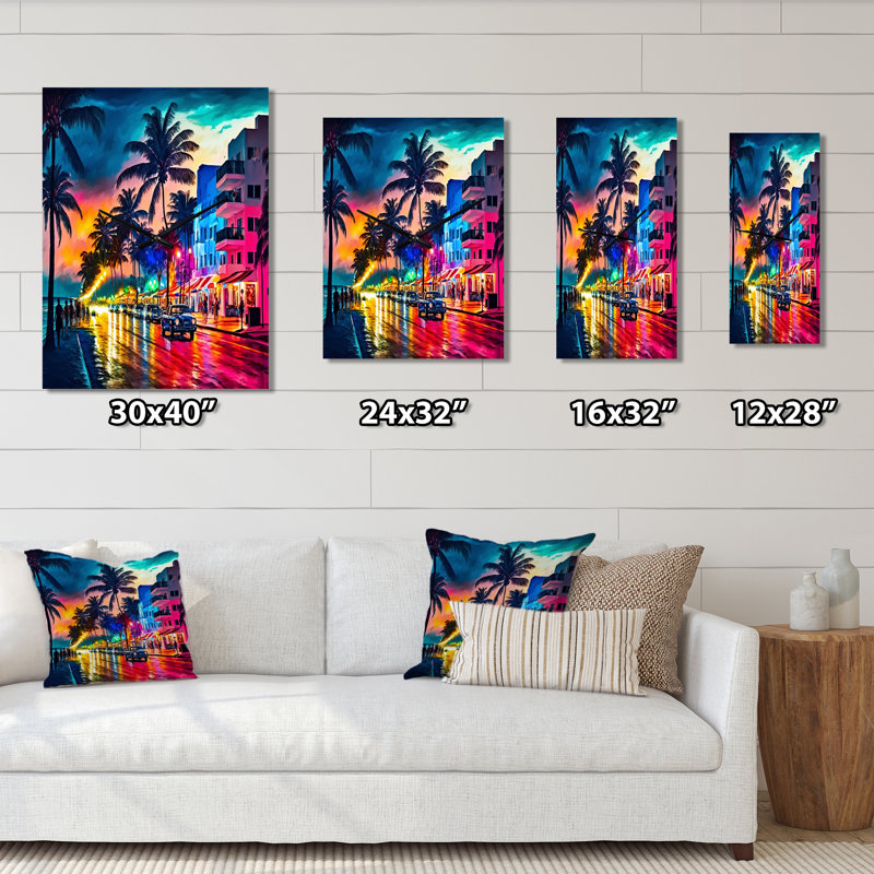 Horloge murale Jamaryon - City Miami, H 28 po x l 12 po x P 1 po