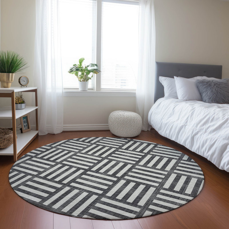 Tapis intérieur / extérieur Loreen avec envers antidérapant, Rond 8 pi