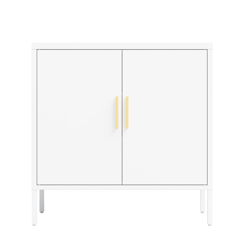 Armoire de rangement en acier blanche, 2 tablettes réglables pour rangement d'entrepôt, verrouillable, serrure de haute qualité, résistance, 32,04 de hauteur, 15,56 de largeur, profondeur, fixation murale, facile à assembler avec manuel