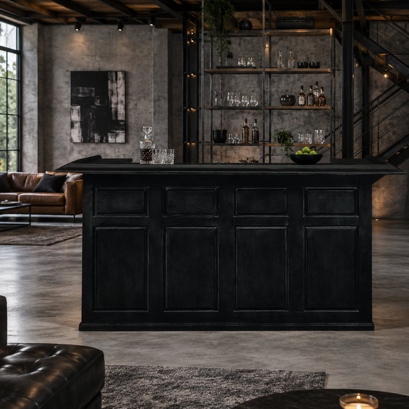 Sherri 84 Inch Traditional Dry Bar By RAM Game Room, Black