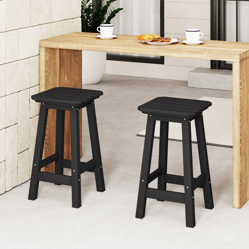 Tabouret de comptoir carré 24 po Laguna, Noir