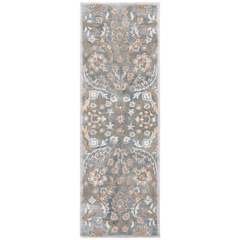Tapis en viscose touffeté à la main Davila, Tapis de couloir 2 pi 3 po x 7 pi