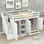 Lit mezzanine fonctionnel avec 3 tablettes, 2 armoires et 2 tiroirs, échelle avec rangement, aucun sommier nécessaire-1458458240