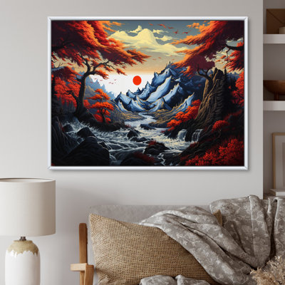 Charmant paysage asiatique sur toile
