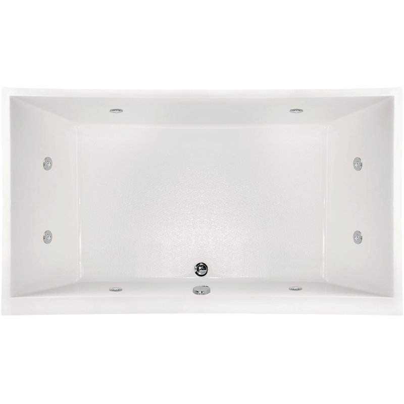 Eileen 86'' L Whirlpool Bathtub, White, Satin Brass