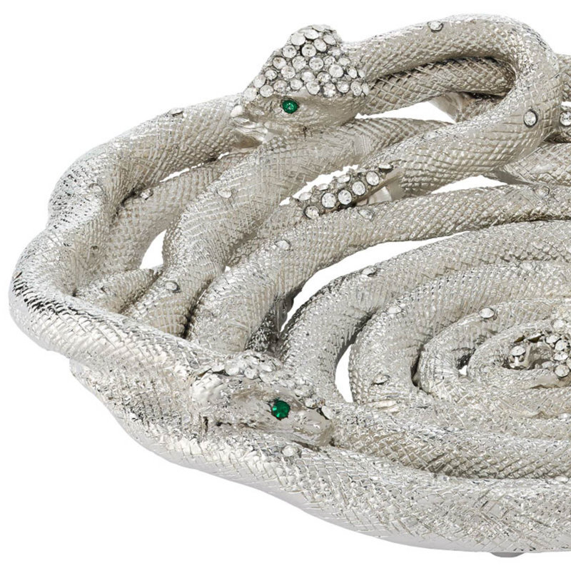 Serpentina Metal Decorative Bowl, Silver