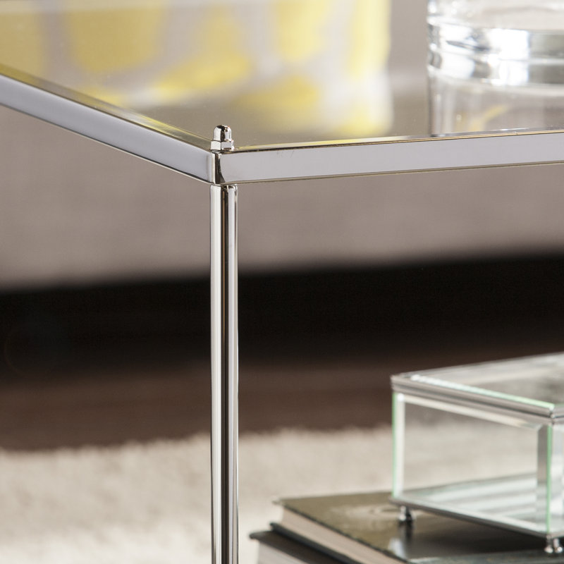 Gosport Glass Top Single Coffee Table, Chrome