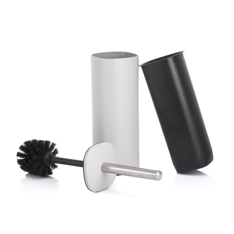 Arkadelphia Stainless Steel Toilet Brush Satin, White