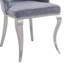Dekel Gray Fabric & Stainless Steel Side Chair (Set Of 2)