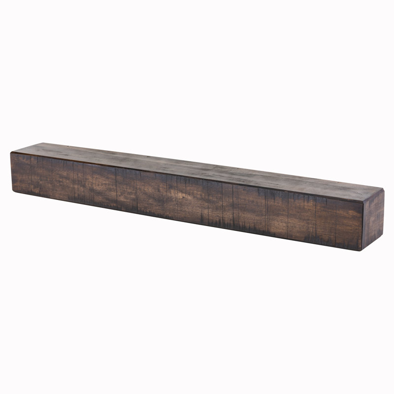 Tablette de manteau de foyer rustique, 60", Chocolat noir, 6.25"