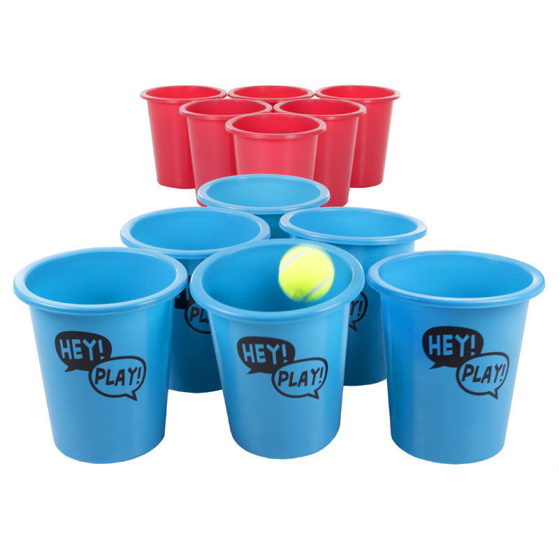 Bucket Toss with Carrying Case, Red/Blue