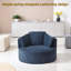 Fauteuil rond en velours côtelé à dossier doux-636710804