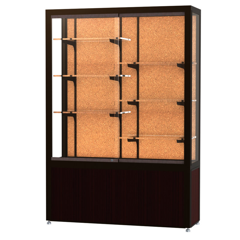 Vitrine en aluminium 66 "H, H 66 po x l 48 po x P 16 po, Satin, Liège