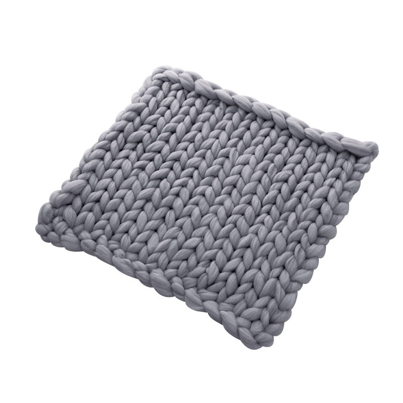 Bissonet Knitted Throw Blanket, Grey, W60 x L60cm