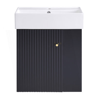 Meuble-lavabo flottant moderne avec lavabo en céramique