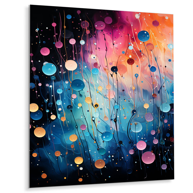 Rose et bleu néon Pop Art II - Pop Art, art mural en métal, H 40 po x l 30 po x P 1,5 po