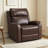 zero clearance recliner  Leather Power Recliner with Adjustable Power Headrest-1113586548
