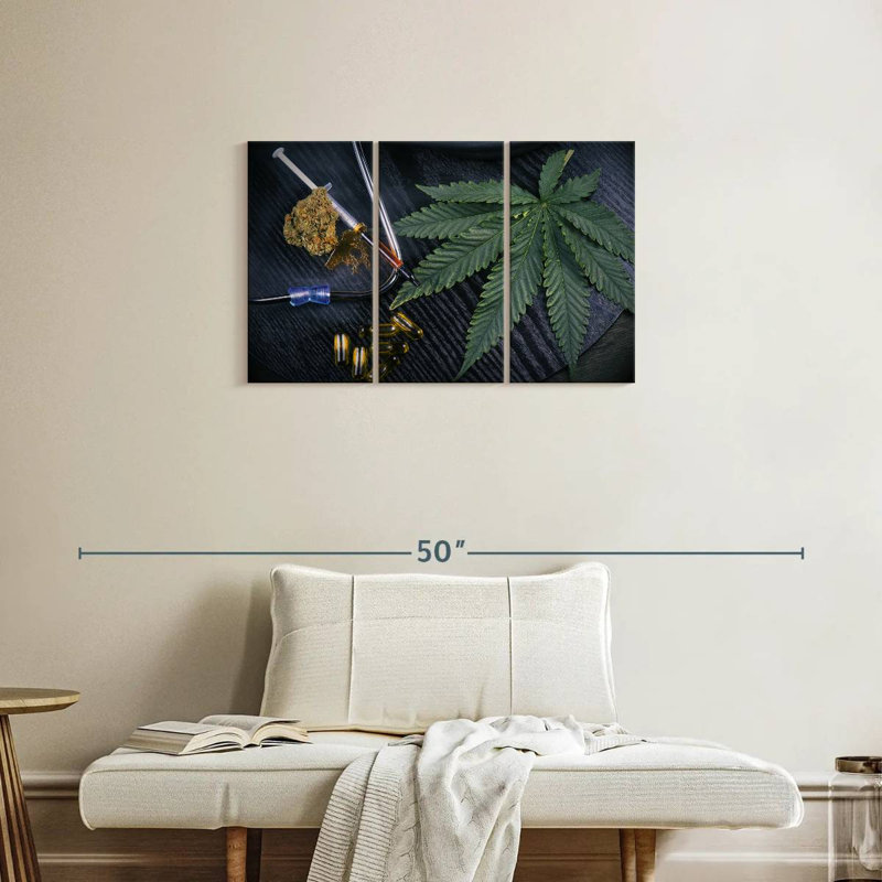 Médicinal feuille de marijuana, H 20 po x l 33 po