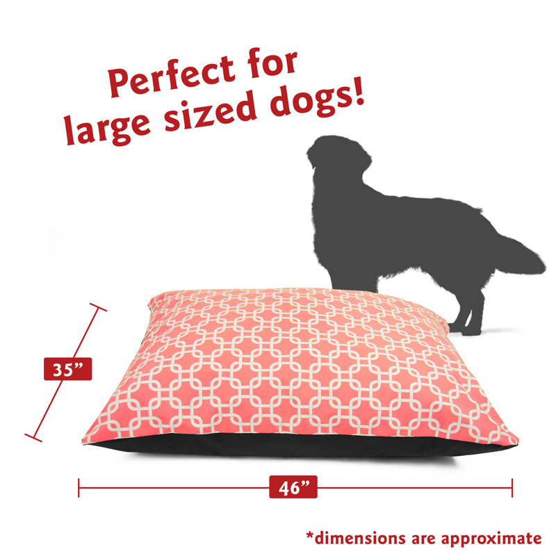 Large Coral Geometric Polyester Pet Pillow Bed