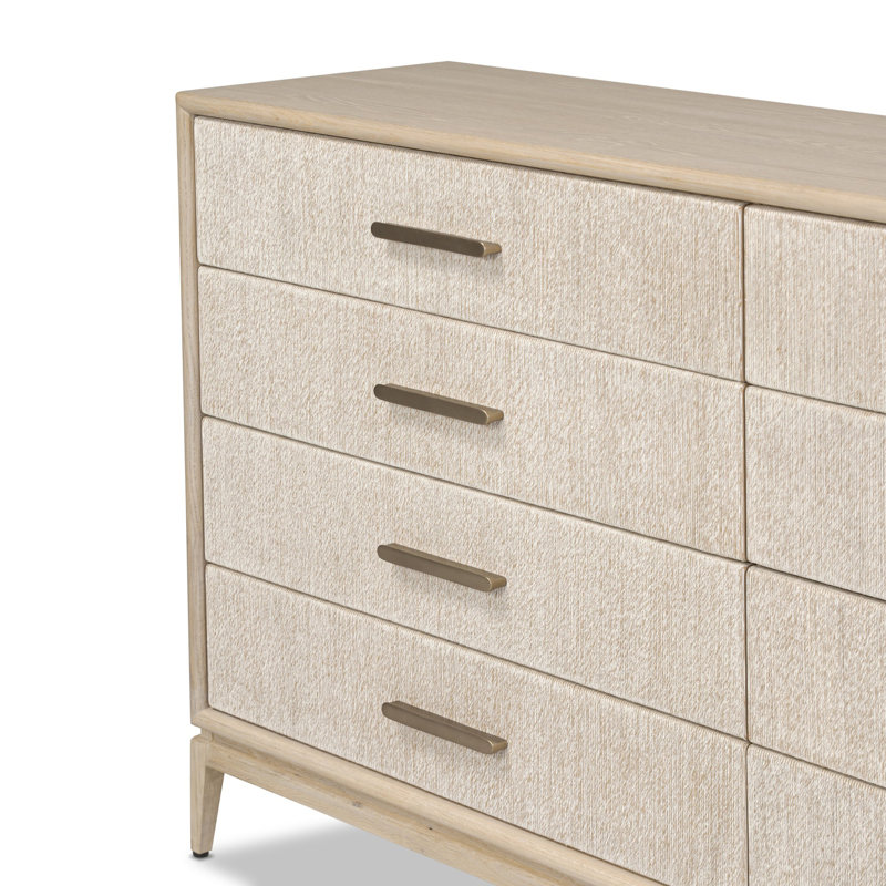 Rosenell 8 Drawer Dresser, Natural Oak Veneer