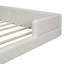 Grand lit plateforme tapissier avec 2 lampes de lecture, blanc