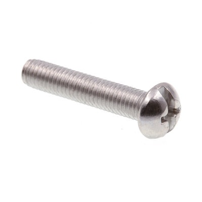 Machine Screws, Round Head, Phillips/Slotted Combination Drive, #10-32 X 1 in., Grade 18-8 Stainless Steel (25 Pack)