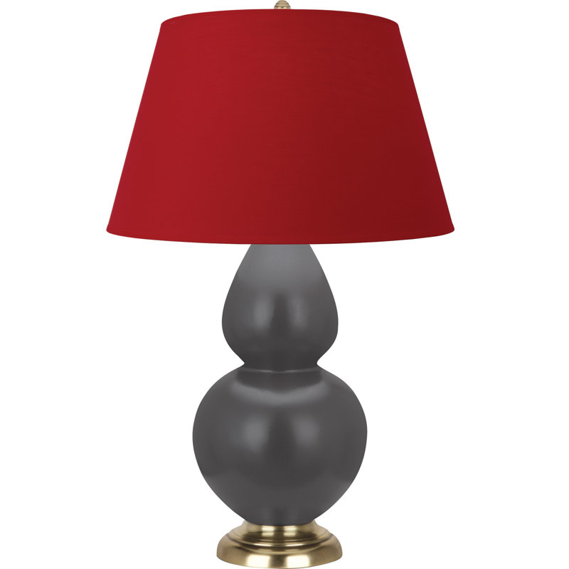 Double Gourd Table Lamp, Tangerine/Taupe , Navy/Bronze