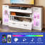 Console multimédia avec station de charge et bande lumineuse Modern Farmhouse
