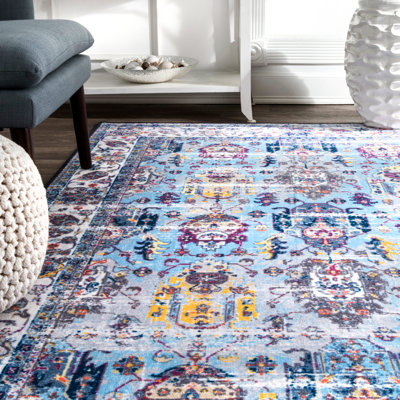 Tapis bleu clair Monserrat