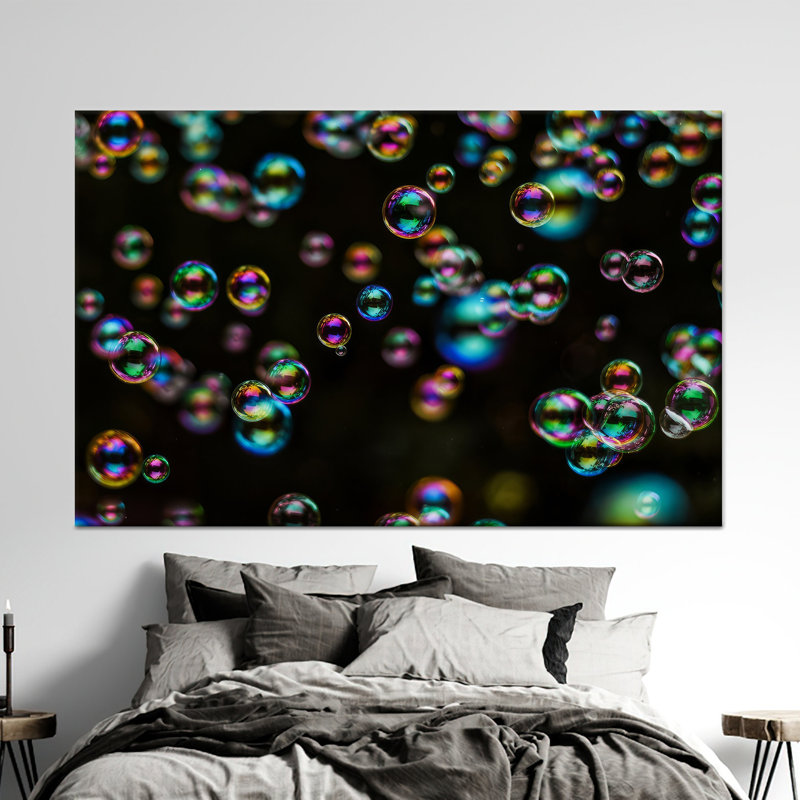 Impression sur toile en verre trempé éclatant: œuvre d'art moderne et colorée, 1P, 35,5 po H x 47,3 po l