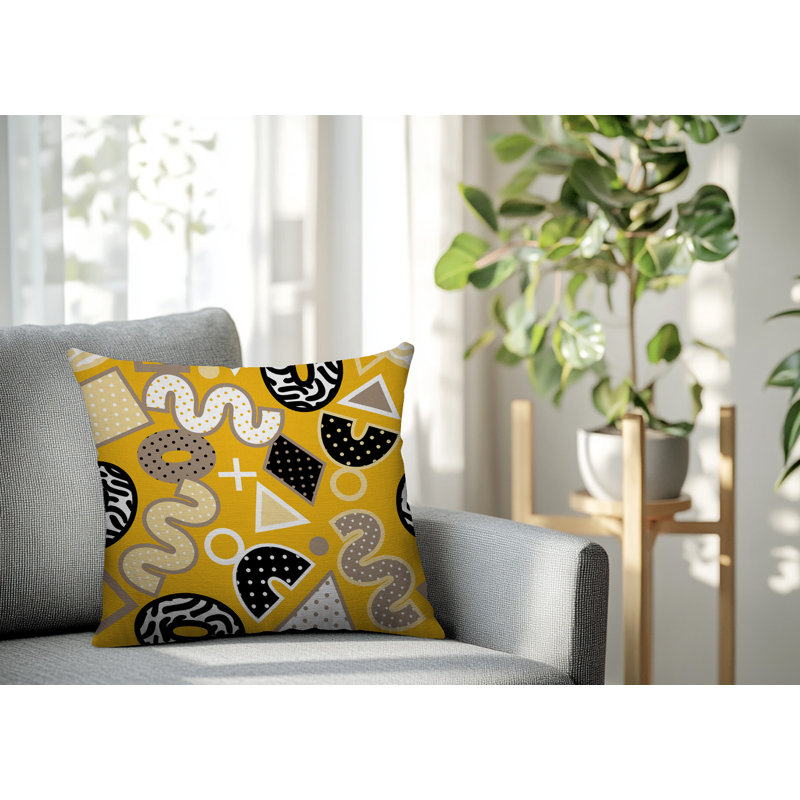Oreiller carré réversible intérieur / extérieur Zyra, Carré 16 po