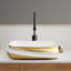 Modern Ceramic Vessel Sink with Elegant Gold Rim, Above Counter Installation