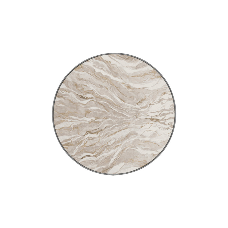Machine Washable Gray Area Rug, Round 7'