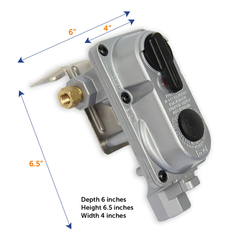 Régulateur de gaz propane à basculement automatique en 2 étapes Flame King avec tiges de 12 po pour véhicules récréatifs, camionnettes