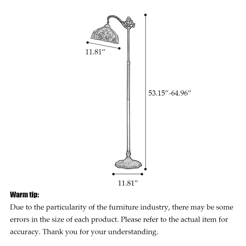 Lampe sur pied de style nordique en verre, fer forgé et résine