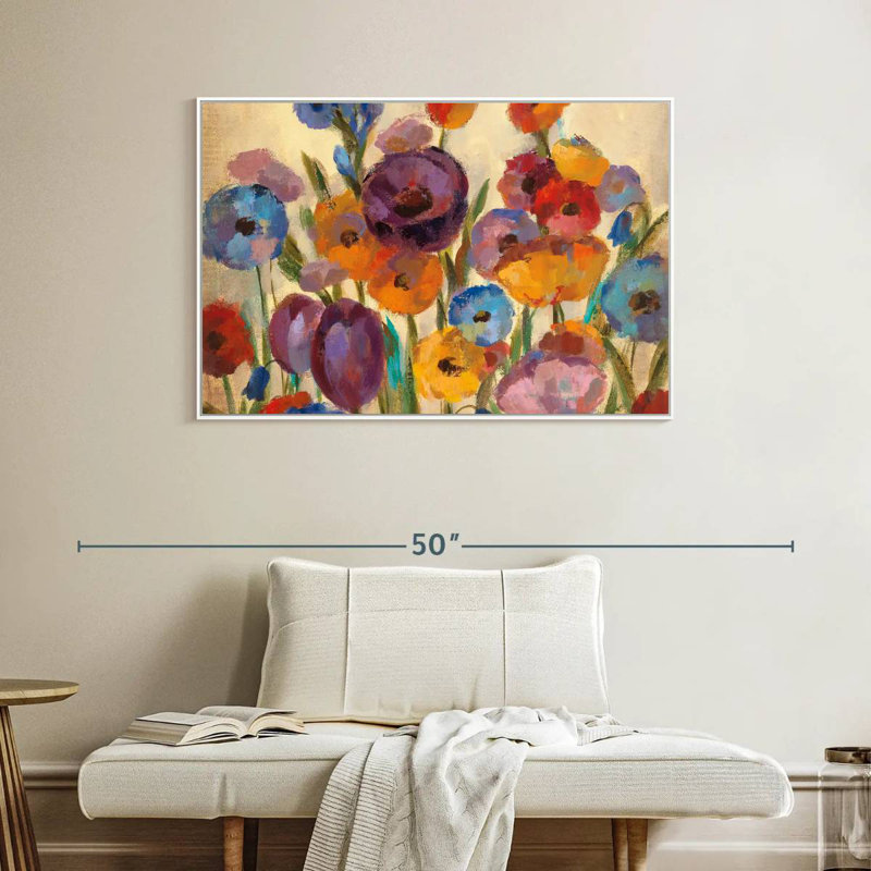 Garden Hues I, Cadre flottant blanc, 40 po x 27 po