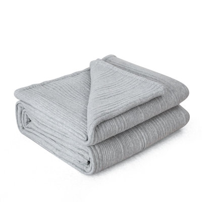 Couverture de lit légère en jersey de coton doux et réversible
