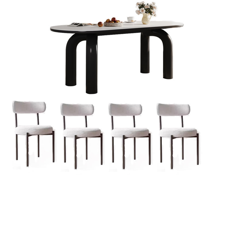 Ensemble de table de salle à manger durable à panneau en pierre durable., H 29,92 po x L 70,87 po x l 31,5 po